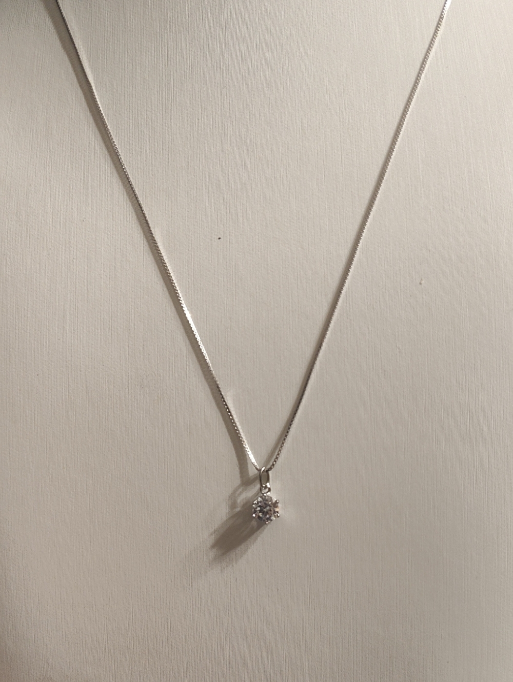 1/2 Karat Moissanite Classic Silver Solitaire Pendant Necklace Sterling Silver